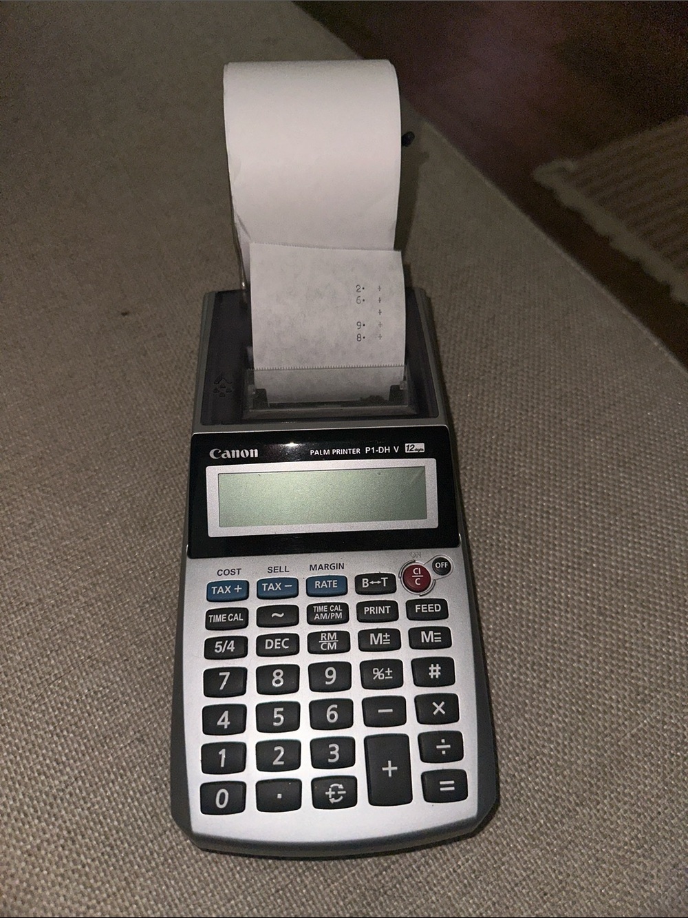 Canon Palm Printer P1-DH V Portable Calculator in Black and Silver